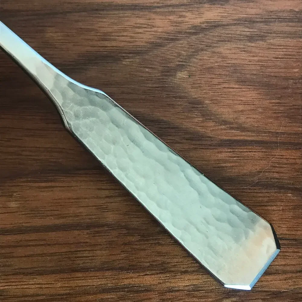 Reed & Barton COLONIAL FORGE Stainless Hammered Satin Flatware Slotted Spoon